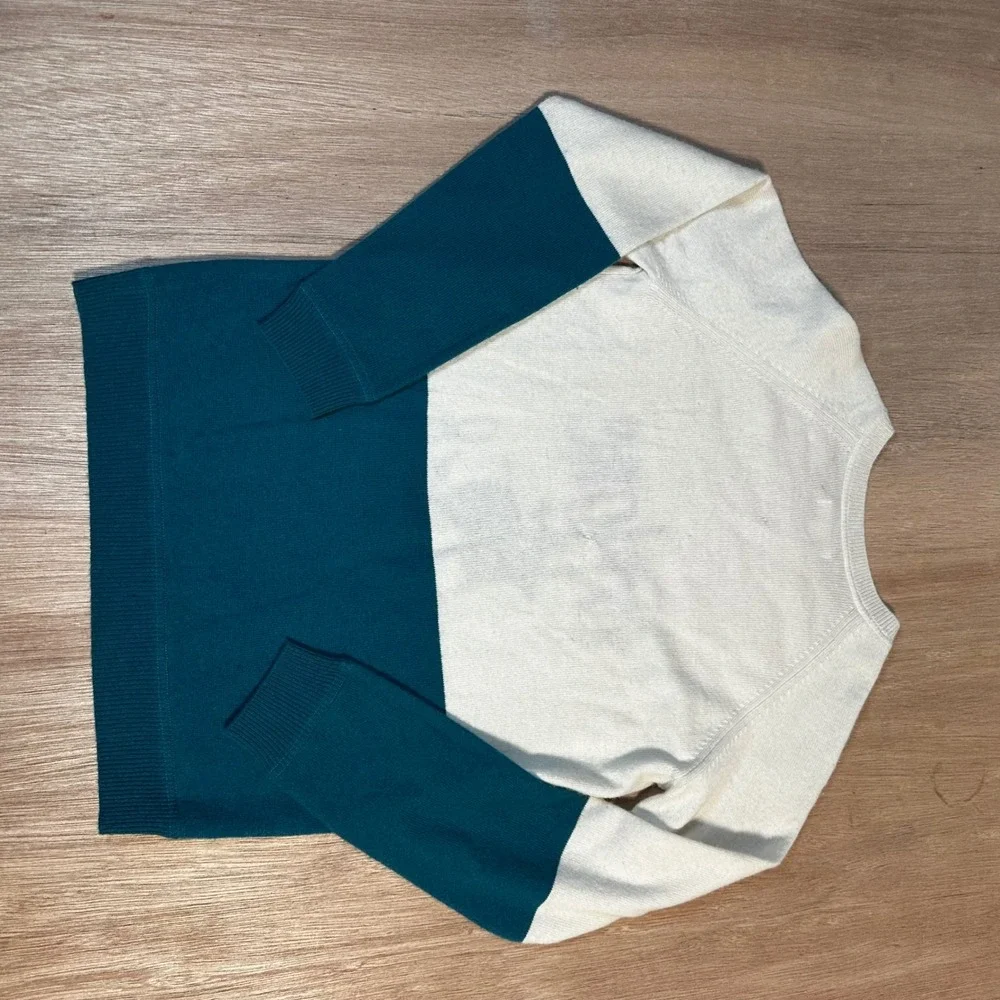 Burberry Kids Cashmere Sweater Explore Adventure Boat Blue Cream 14Y